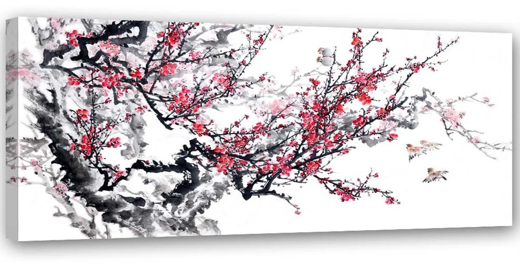 Gario Vászonkép Japán cseresznyevirágok Méret: 120 x 40 cm