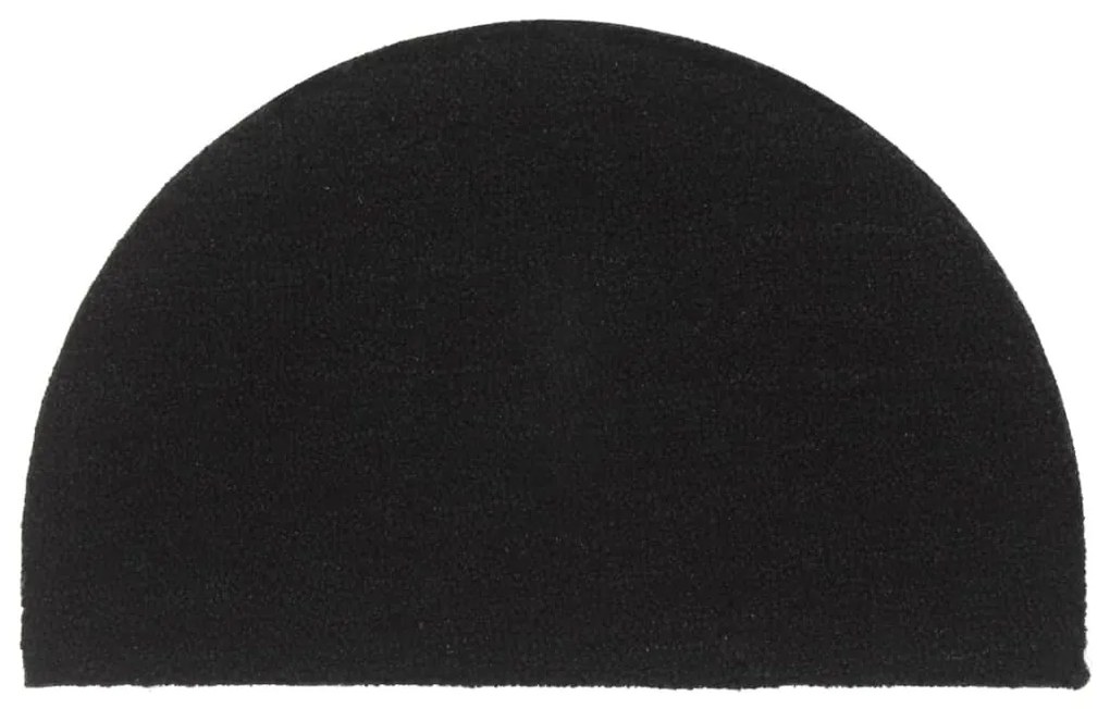 ajtószőnyeg Fekete félkör 50x80 cm Tufting kókuszrostos szőnyeg