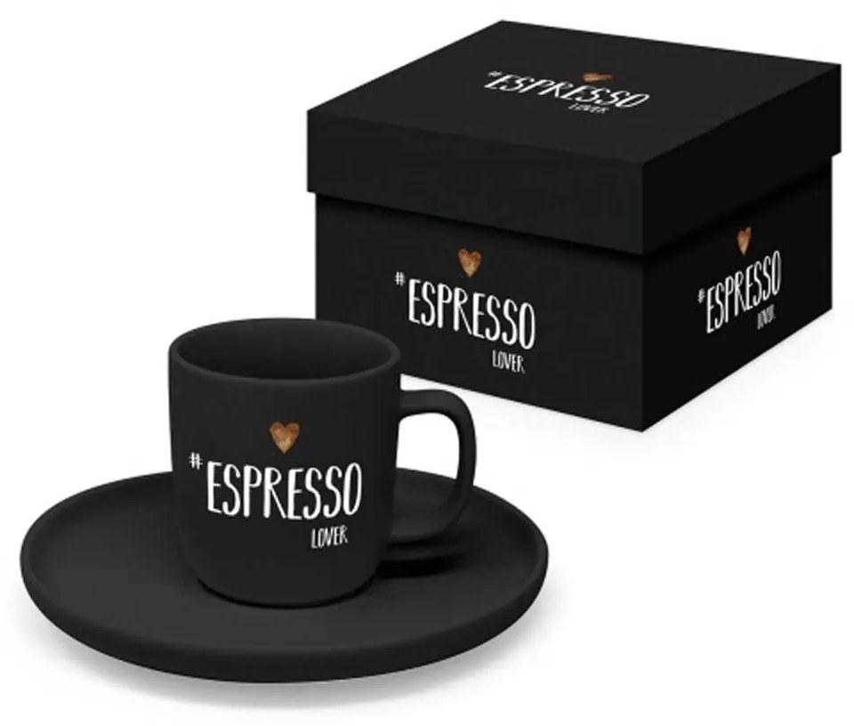 Fekete eszpresszó kávés csésze Espresso Lover black