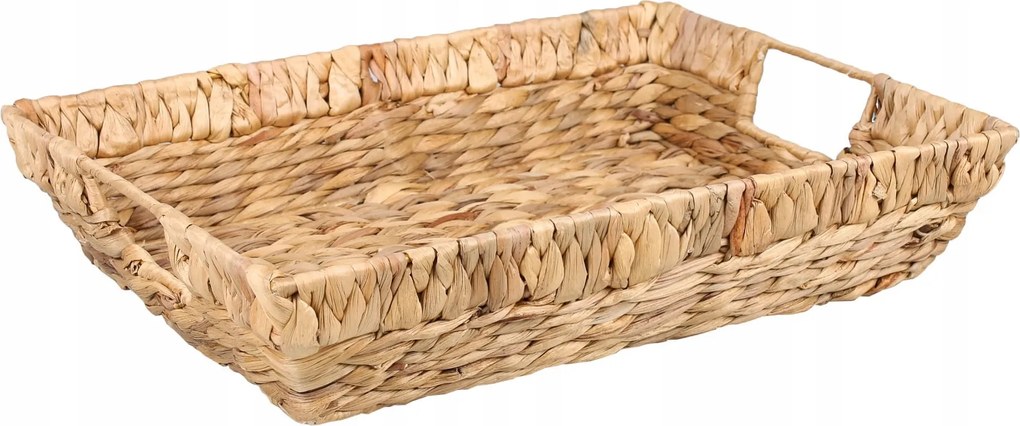 Téglalap Alakú Tálca Boho Vízi Jácint Kosár 40x30x8 cm