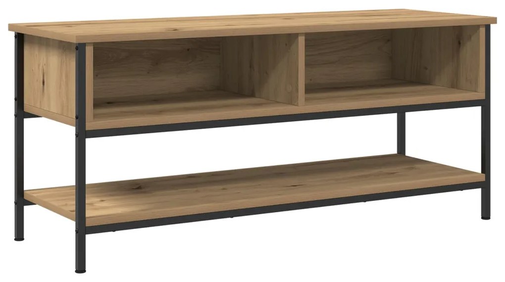 TV Szekrény Kézműves Tölgy 100x35x45 cm Műanyag és Acél