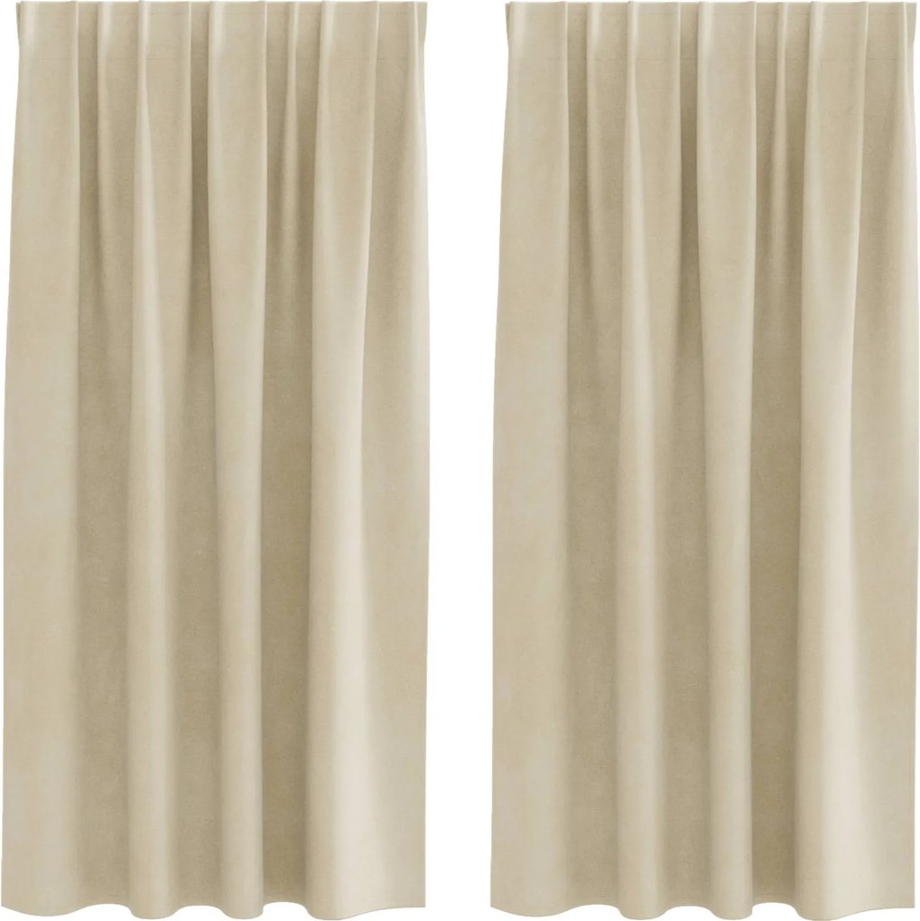 vidaXL Sötétítő függönyök 2 pcs Krém 140 x 175 cm Bársony