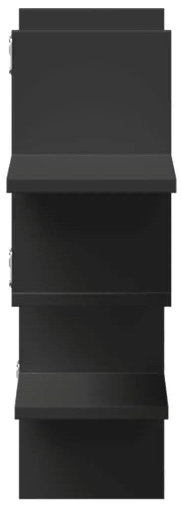 fekete szerelt fa fali polc 124,5 x 18 x 60,5 cm