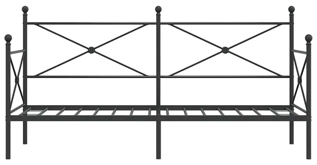 kanapéágy matrac nélkül fekete 90x200 cm acél