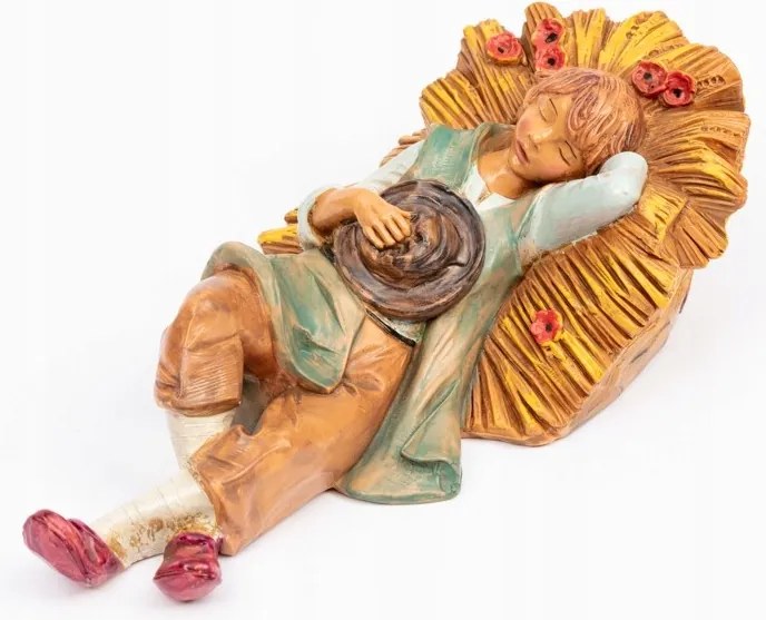 Betlehem figura Fontanini- Alvó fiú a szénán– 19cm magas figurákhoz