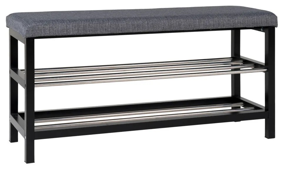 Padova pad, szürke, fekete lábakkal, 100x34x50