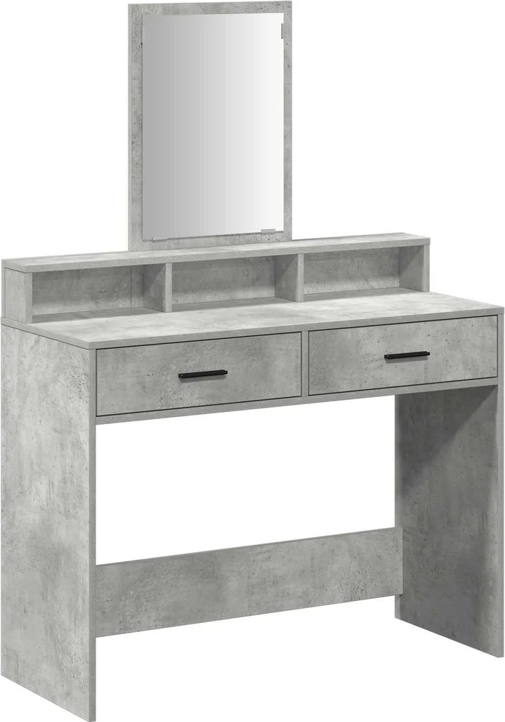 vidaXL Öltözködőasztal fiókkal Beton Szürke 100 x 41 x 140 cm Faanyag