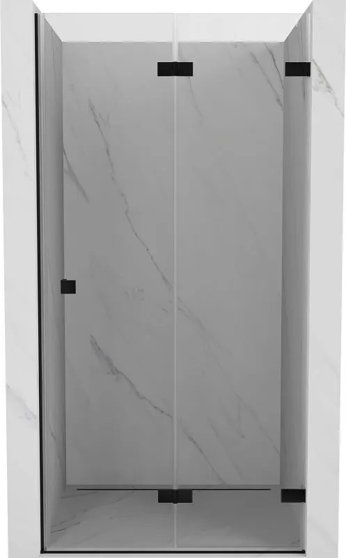 Mexen Lunar-F összecsukható jobb oldali zuhanyajtó 90 cm, átlátszó, fekete - 836-090-000-70-00-P