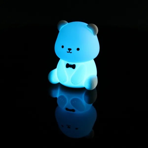 Globo 2870 - TEDDY LED RGBW, fényerőszabályozható, újratölthető gyerek éjjeli lámpa, 1 W LED, 5 V, 1200 mAh, mackó alakú