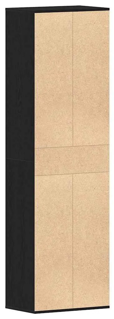 fekete tölgy szerelt fa cipősszekrény 54 x 34 x 183 cm