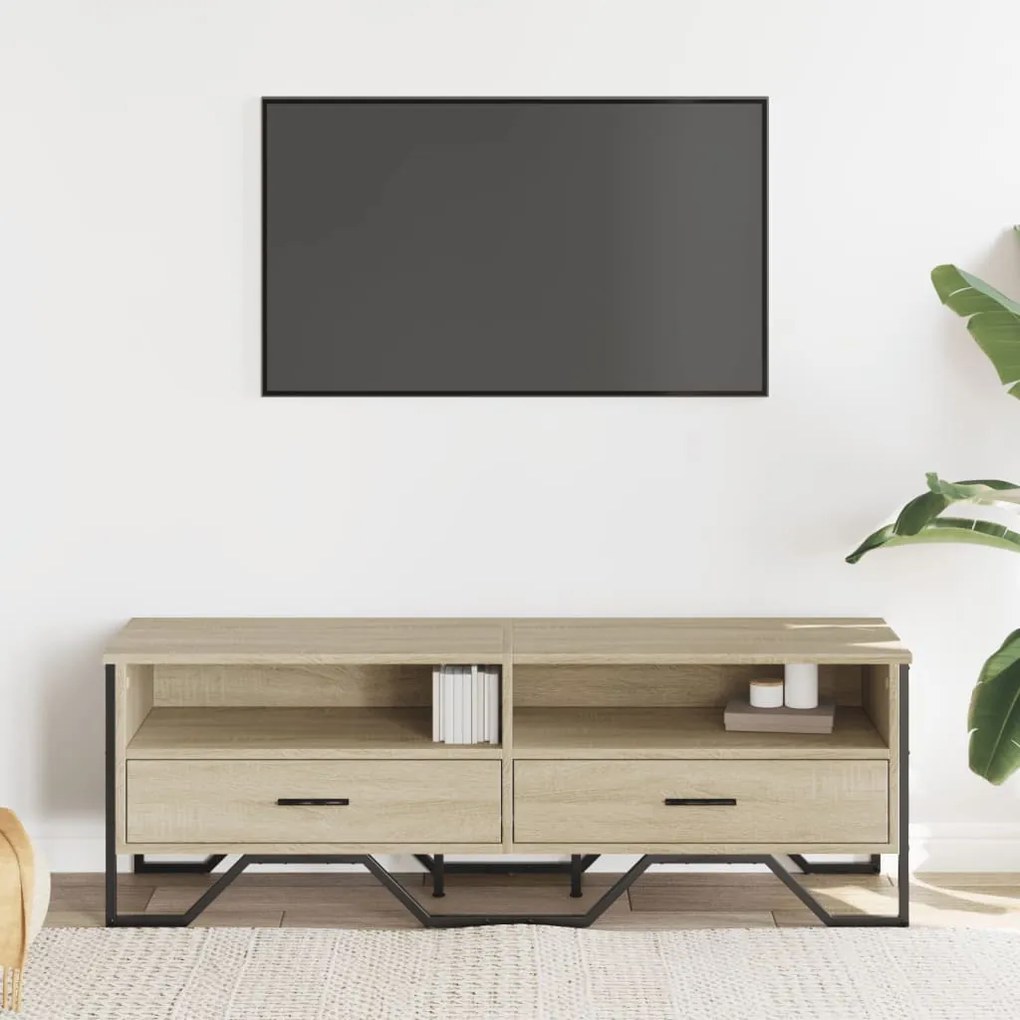 sonoma tölgy színű szerelt fa TV-szekrény 122 x 34 x 41 cm