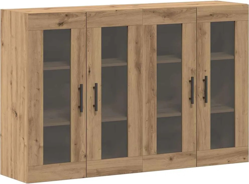 vidaXL Fali Szekrények 2 pcs Artisan tölgy és Fekete 69,5 x 34 x 90 cm
