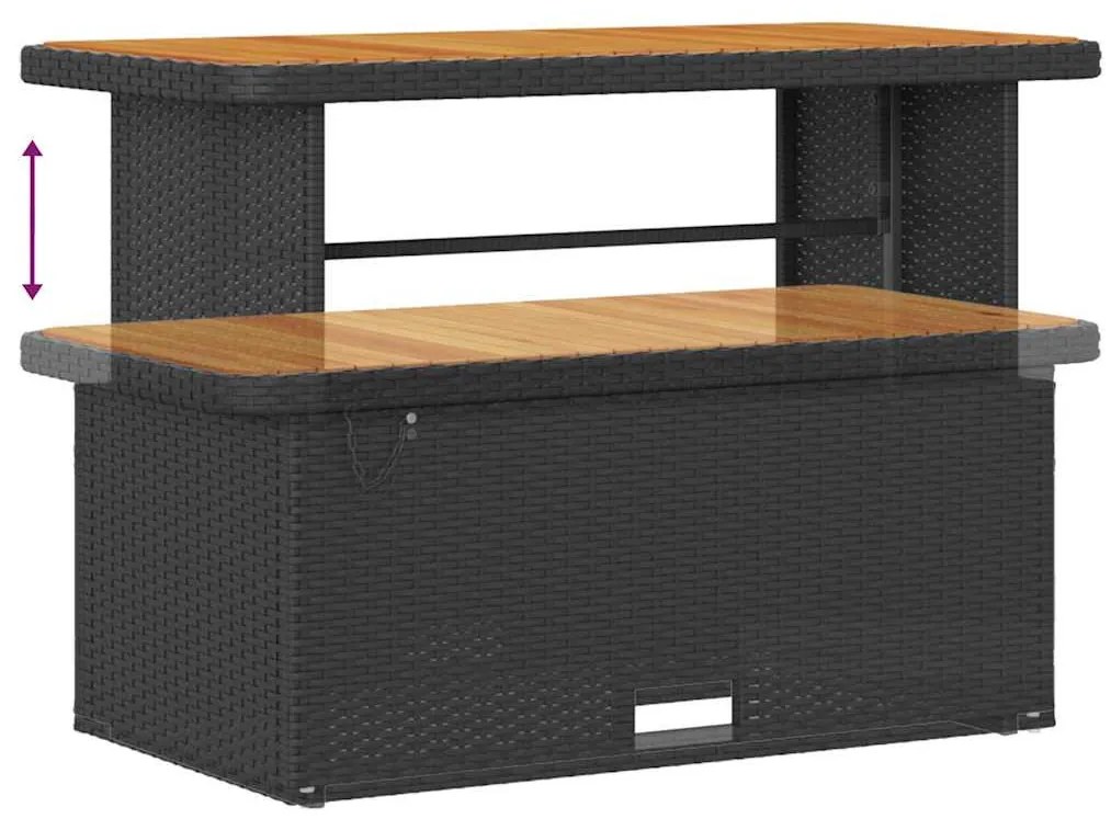 Kerti Kanapé Szett 10 pcs Fekete és Krém 110 x 55 x 71 cm