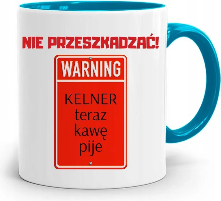 Pincérnek Kék Bögre Ne Zavarj! fényképes nyomattal