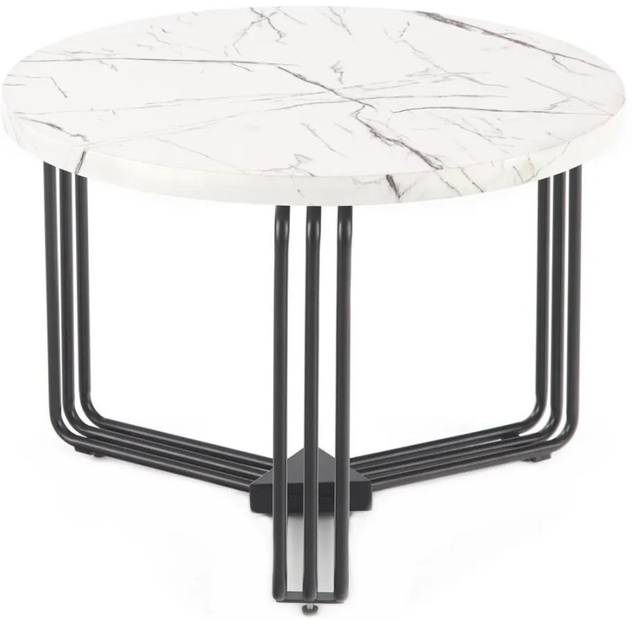 Kávésasztal ANTICA 41x55 cm fekete/márvány dekoráció