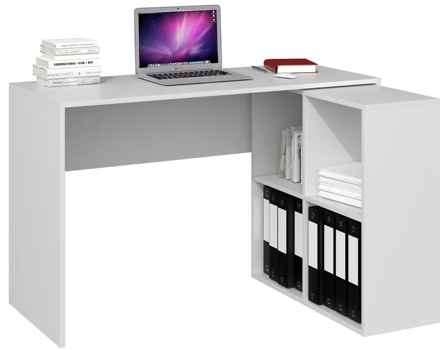Drohmo Plus 2X2 polcos íróasztal, 120x76x50 cm, fehér