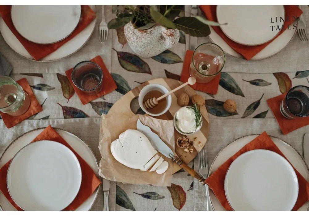 Len asztalterítő 140x140 cm Golden Fall – Linen Tales
