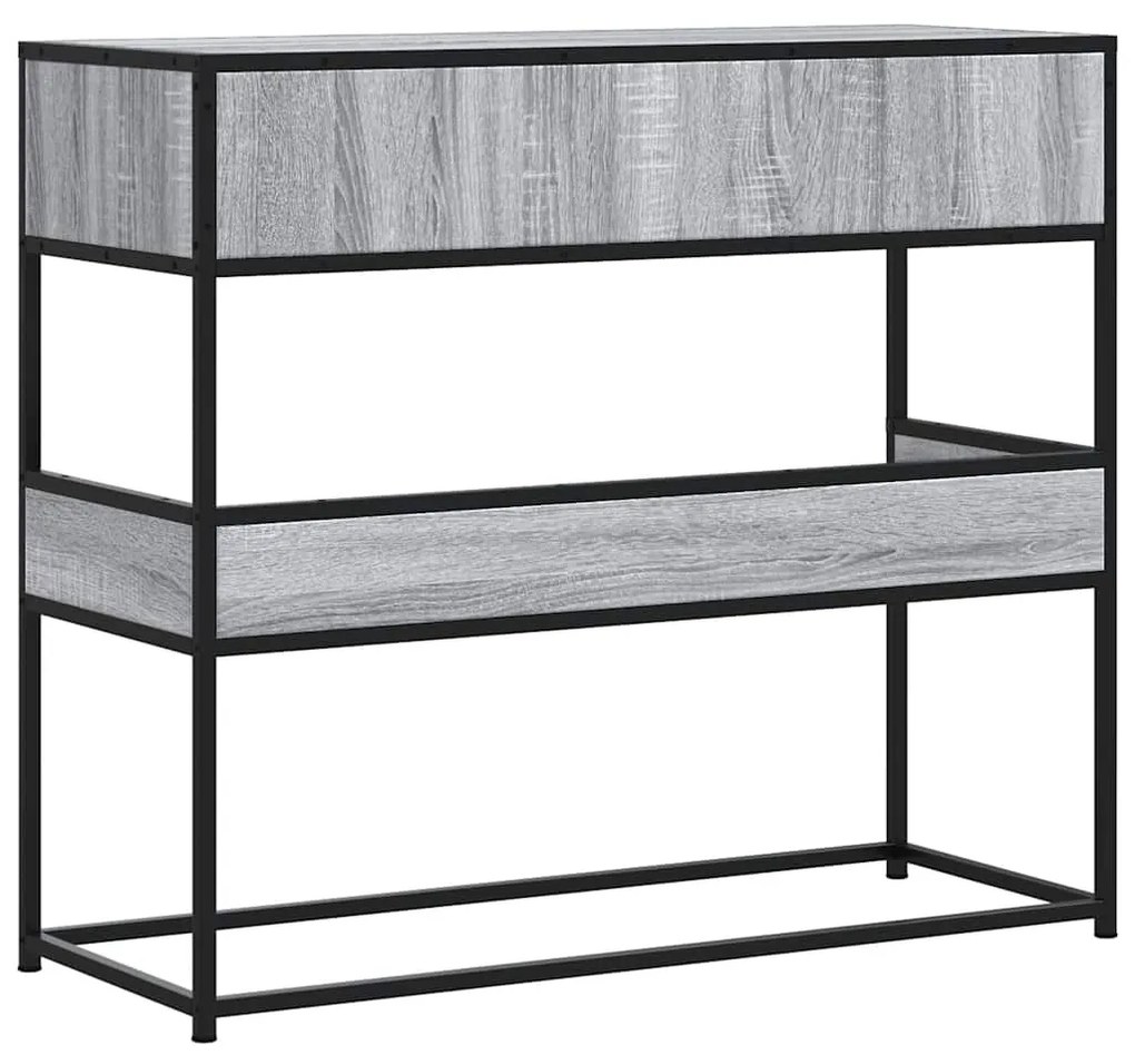 szürke sonoma színű szerelt fa tálalóasztal 90x35x80 cm
