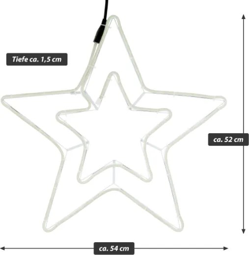 Karácsonyi csillag 360 Led hideg fehér 55 cm