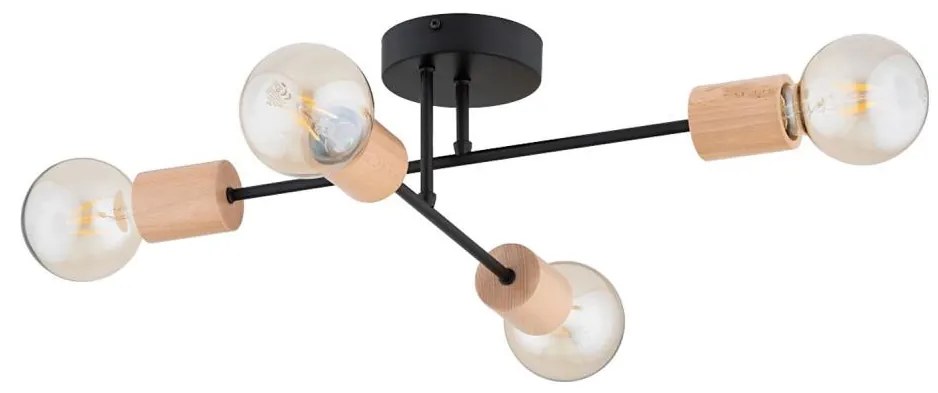 Felületre szerelhető csillár LA-STENA 4xE27/15W/230V bézs/fekete