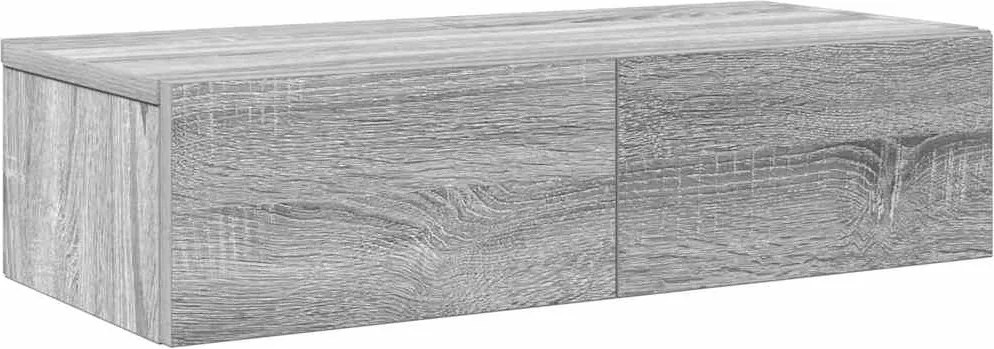 vidaXL Falipolc fiókokkal szürke sonoma 60x26,5x15 cm műszaki fa