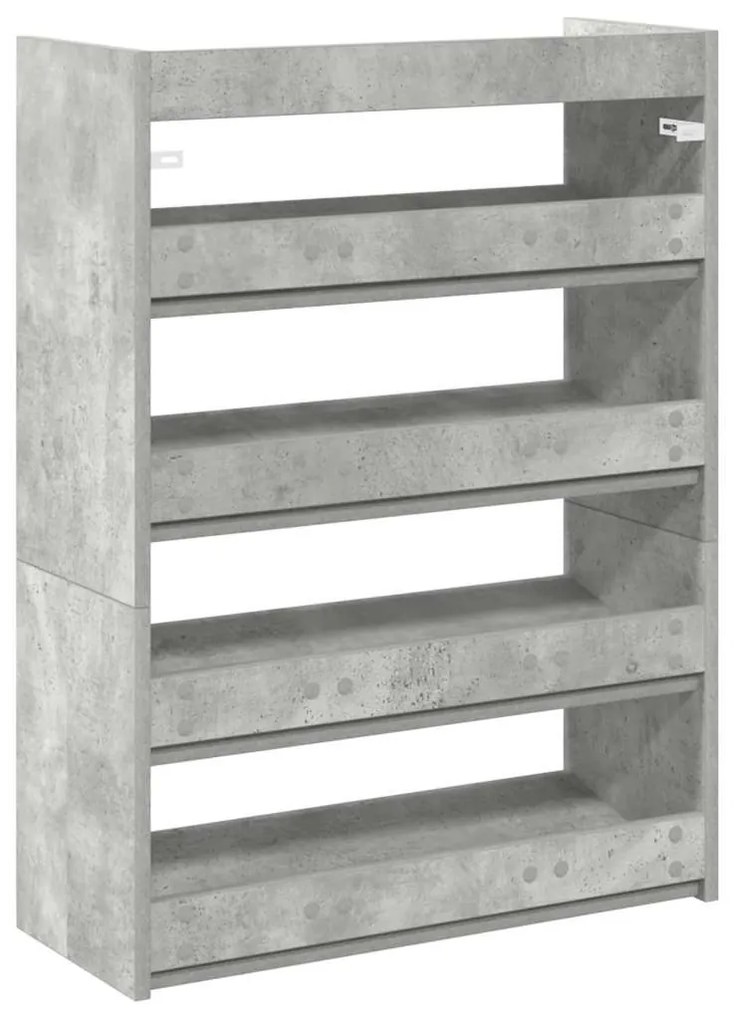betonszürke szerelt fa cipőtartó 60x25x81 cm