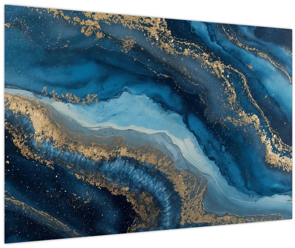 Kép - Kék márvány absztrakció (90x60 cm)