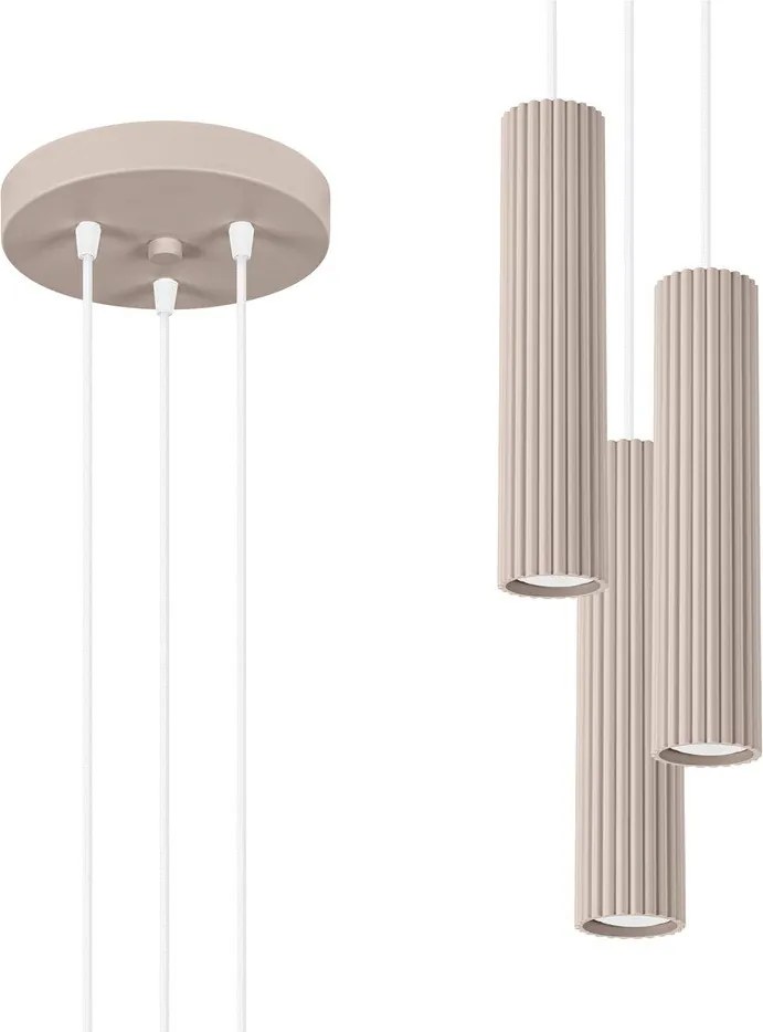 Szürkésbarna fém függőlámpa ø 19,5 cm Gleam – Sollux