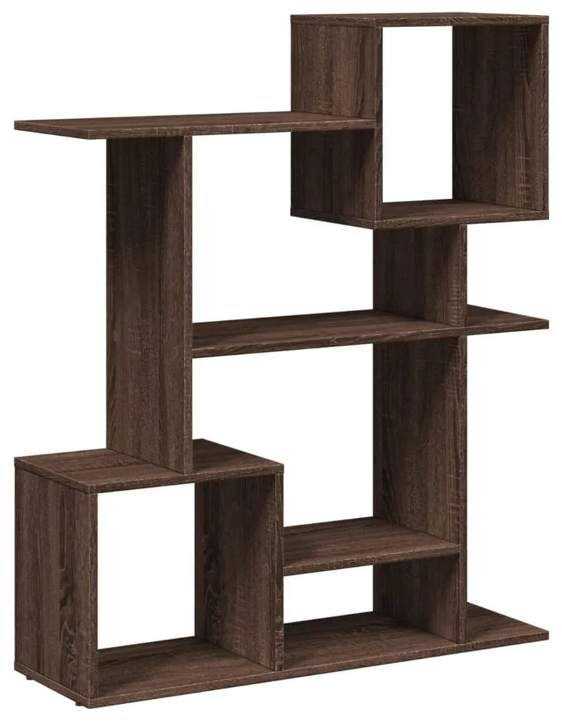 barna tölgy szerelt fa elválasztó könyvespolc 92x29x112 cm