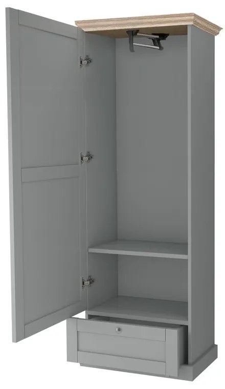Szürke ruhásszekrény 60x180 cm Binz – Støraa