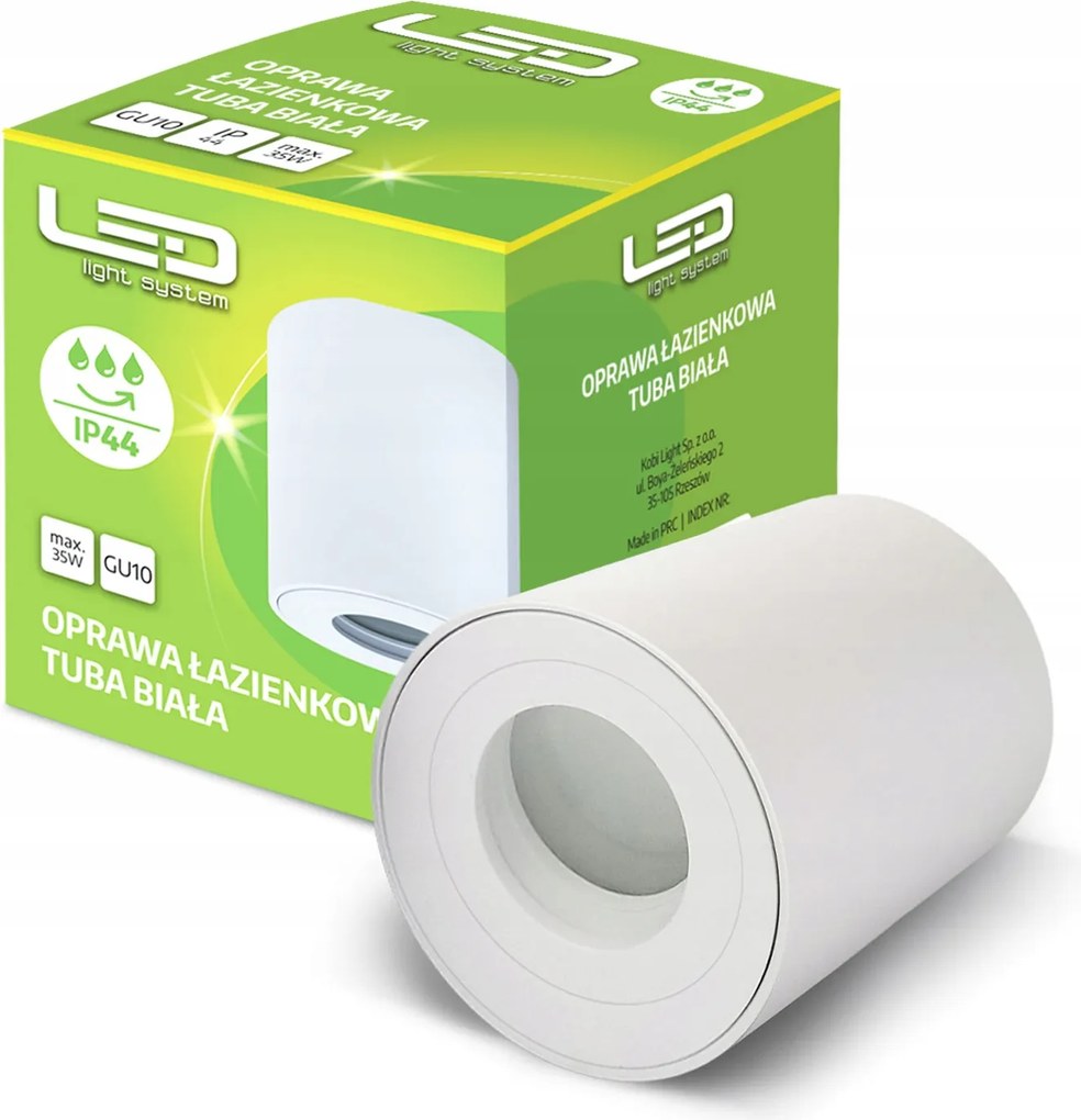 Fürdőszobai lámpa Tuba mennyezeti plafon Vízálló IP44 Fehér