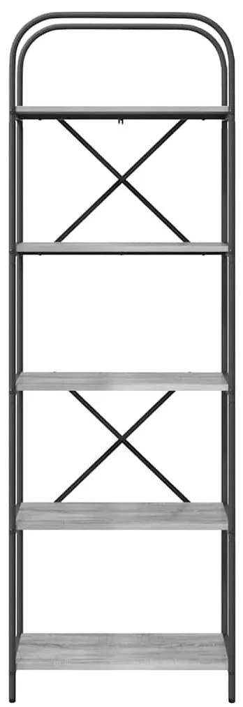 Könyvespolc Szürke sonoma 60 x 30 x 183 cm Faanyag