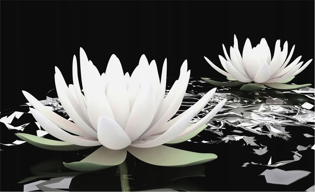 Dekoratív Fotótapéta Hálószobába Víz virágok 416x254 Ragasztó