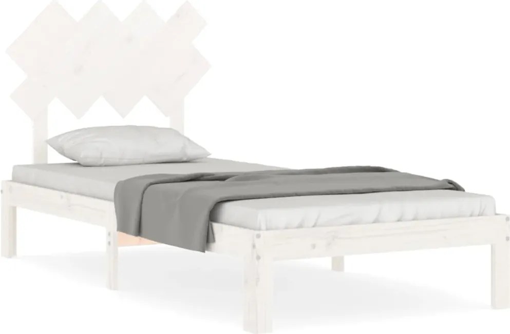 vidaXL fehér tömör fenyőfa ágy matrac nélkül 90 x 200 cm