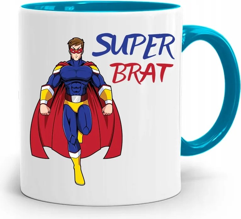 Kék Bögre Ajándék Testvérnek Szuper Testvér nyomott mintával