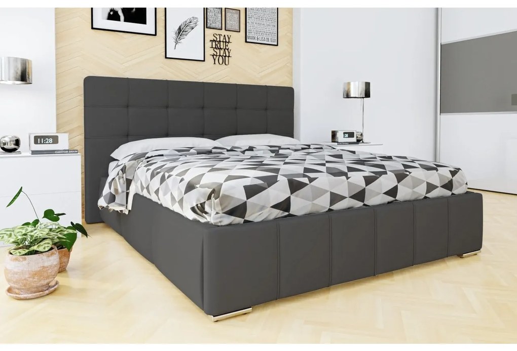Franciaágy 180 cm Kendrick (öko-bőr Soft 020). 1058293
