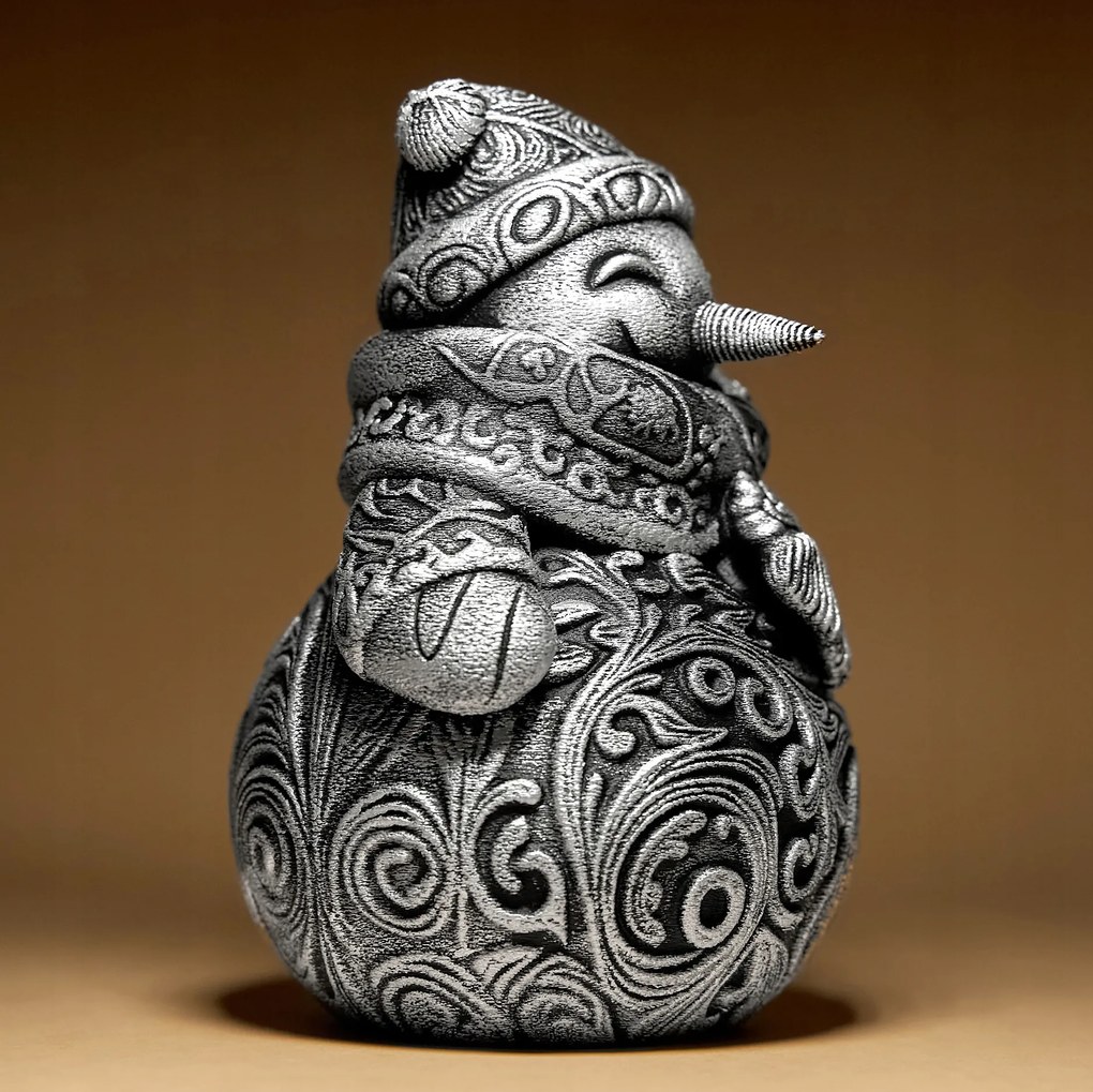 Hóember szobor figura dekoráció télre és karácsonyra 3D nyomtatás 15cm