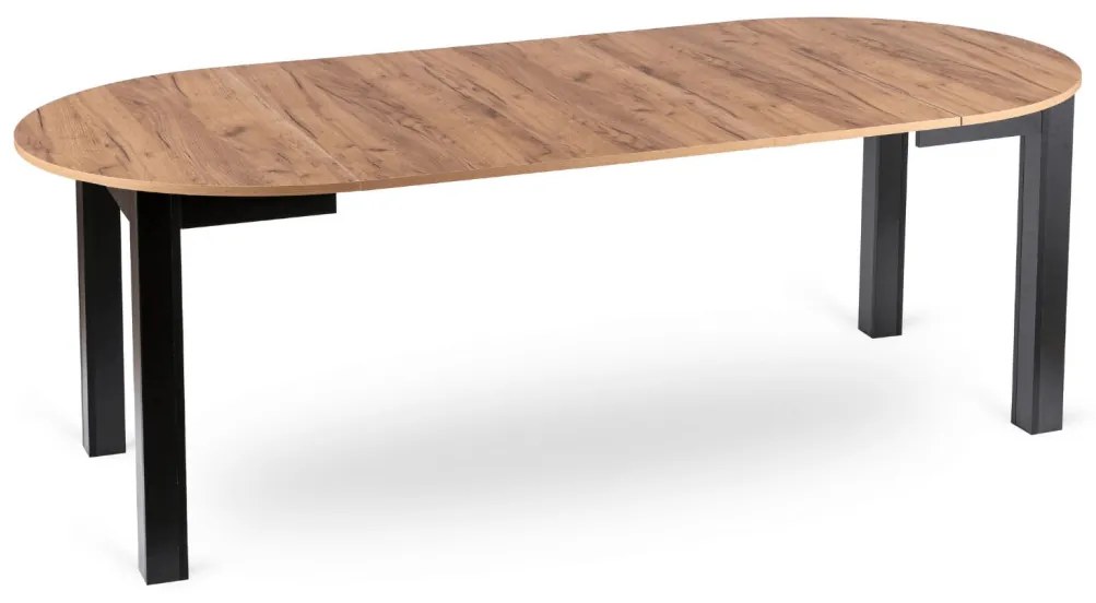 Bővíthető Étkezőasztal Kézműves Tölgy/Fekete Színben. JAMES 103-223 cm