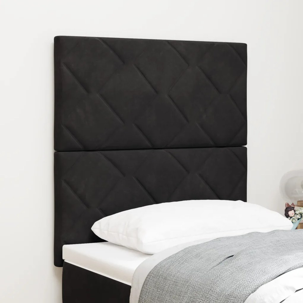 LED fejtámla Gyémánt blokk dizájn Fekete 80 cm Bársony