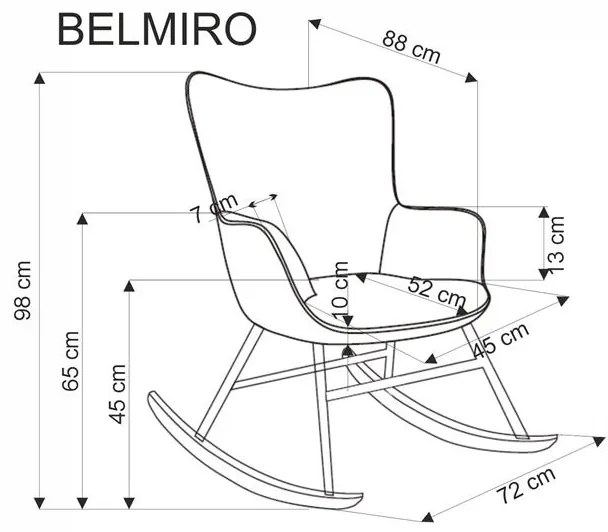 BELMIRO hintaszék szürke