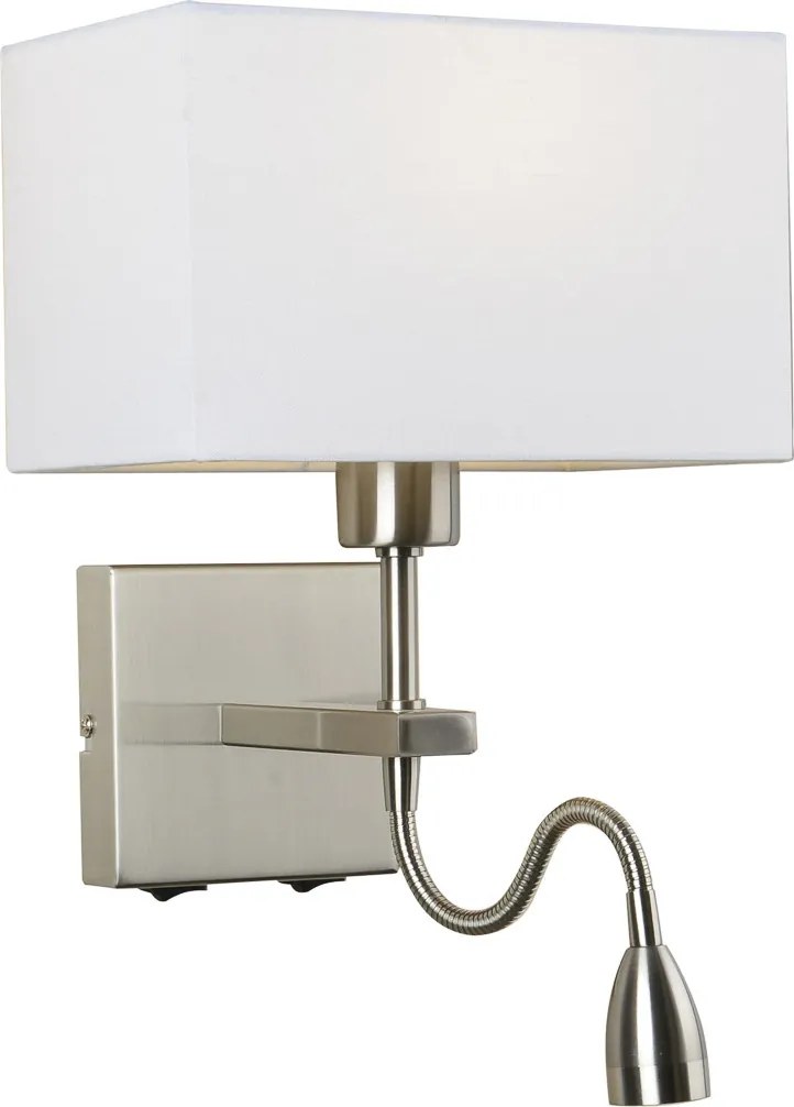 Italux NORTE WL-1122-2-BL-SN-RC-WH Fali lámpa 2x60W, 3W/E27, LED 3000K 350LM IP20