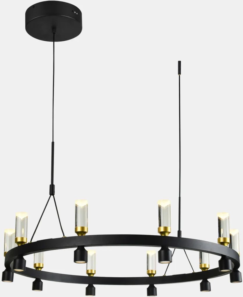 ITALUX PND-83812-20 ALMELO Modern Függesztett Lámpa Fekete, Átlátszó, Arany LED IP20