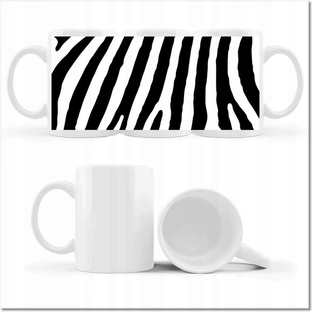 Zebra csíkos nyomott mintás bögre