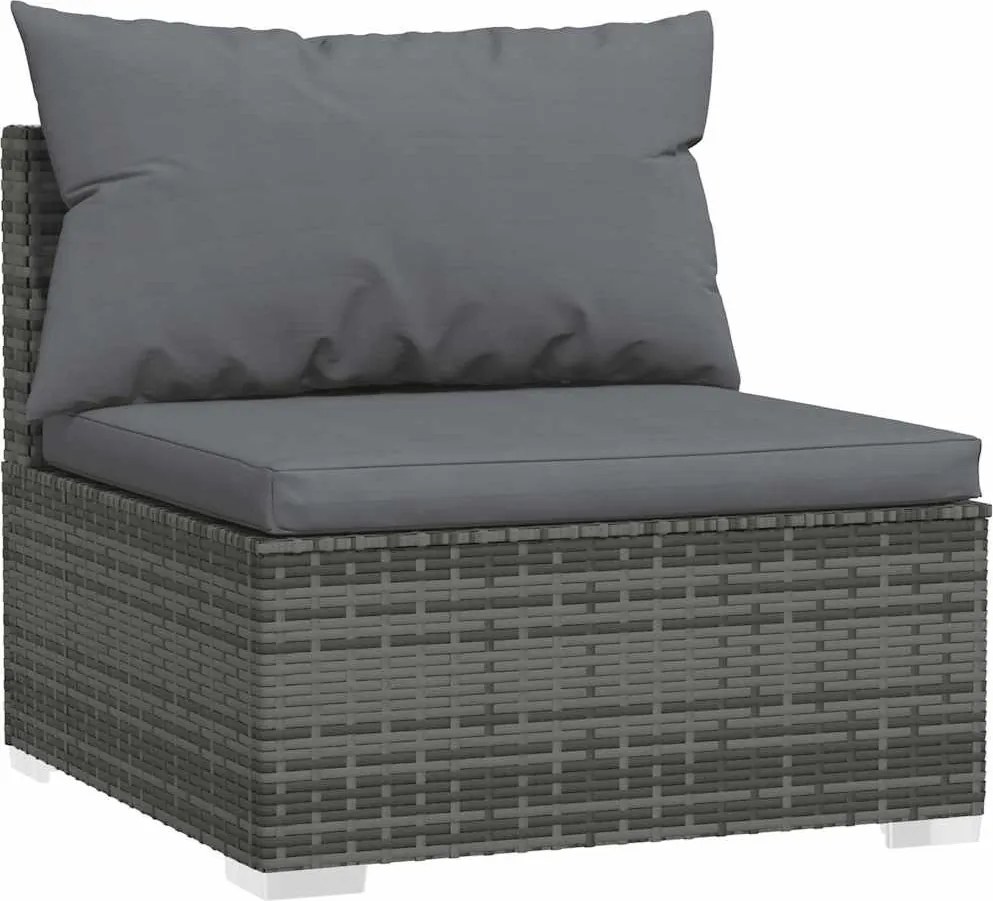 4 részes szürke polyrattan kerti ülőgarnitúra párnákkal