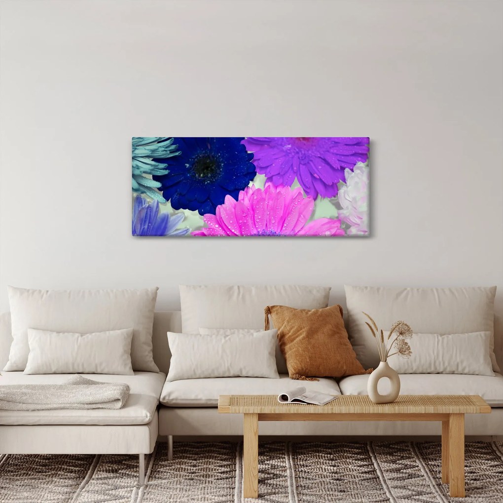 Színes virágok képe (120x50 cm)