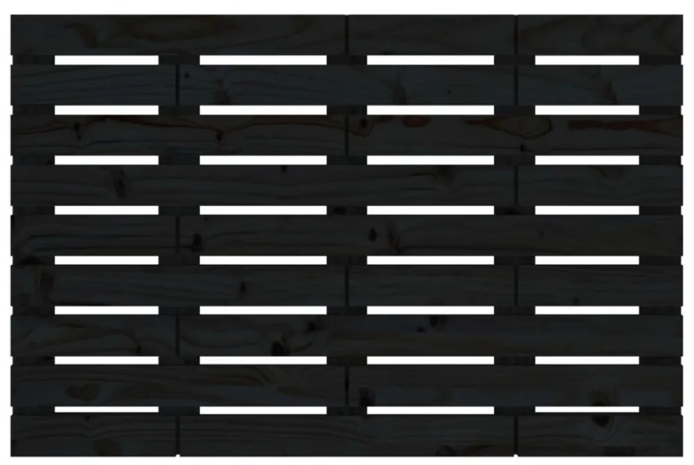 fekete tömör fenyőfa fali fejtámla 106 x 3 x 63 cm