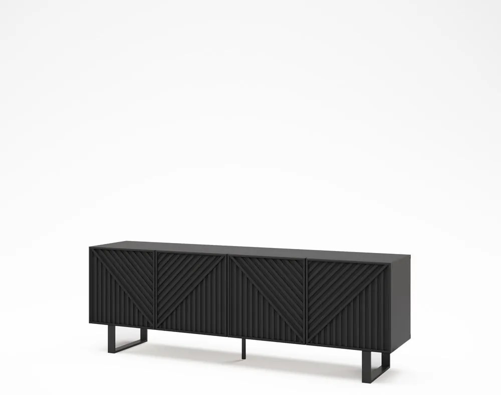 Fekete TV-állvány 161x55x35 cm Peta – Marckeric