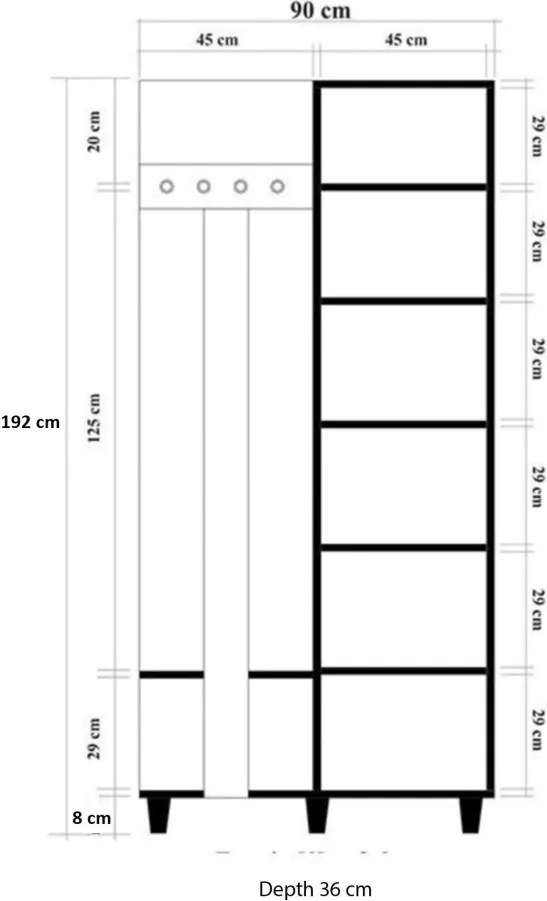 Garmanto előszobafal, 90 cm – TR869VEL4839