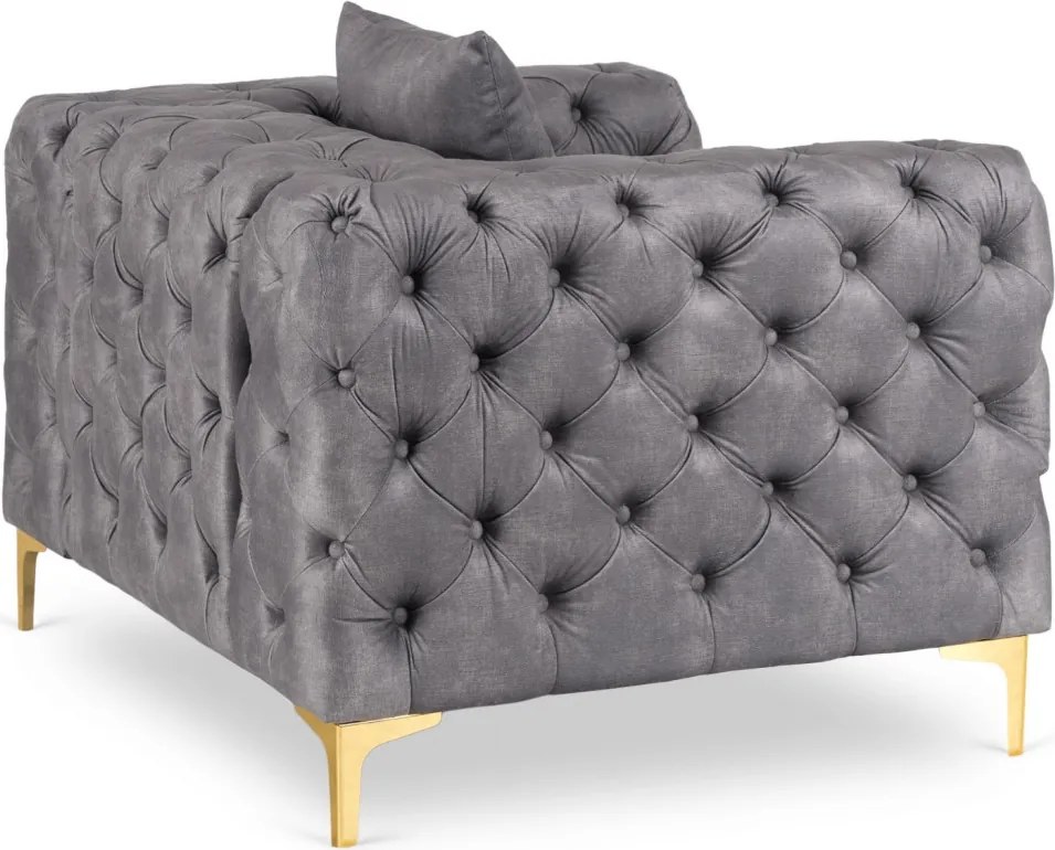 Fotel egyszemélyes kivitelben, szürke színben, bársony kárpittal SORRENTO