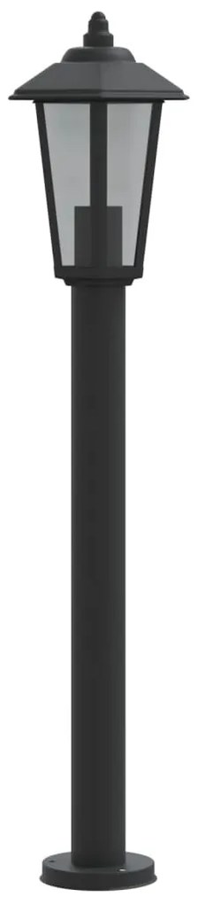 3 db fekete rozsdamentes acél kültéri állólámpa 80 cm